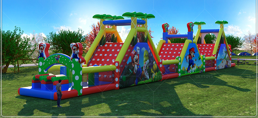 lovely inflatable obstacle course for team