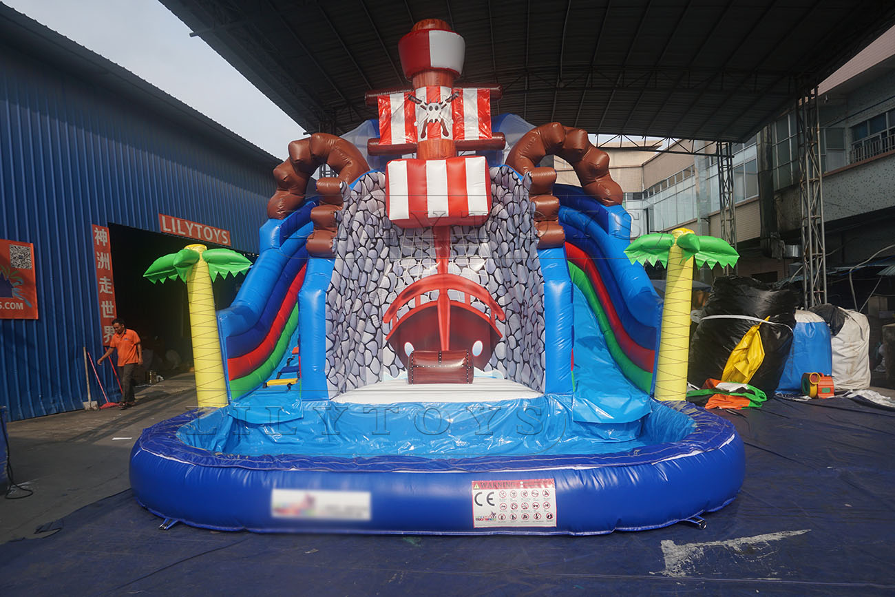 pirate inflatable water park with pool