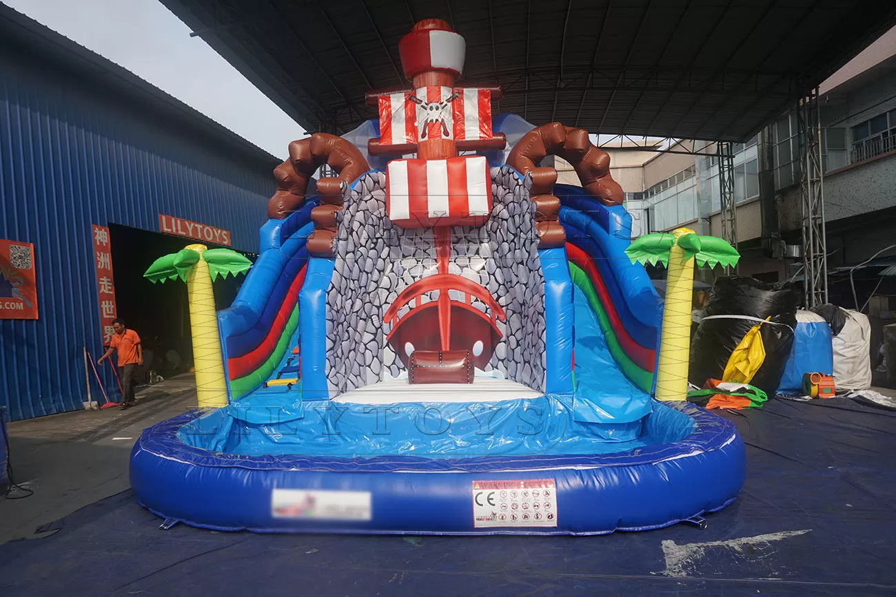 pirate inflatable water park with pool