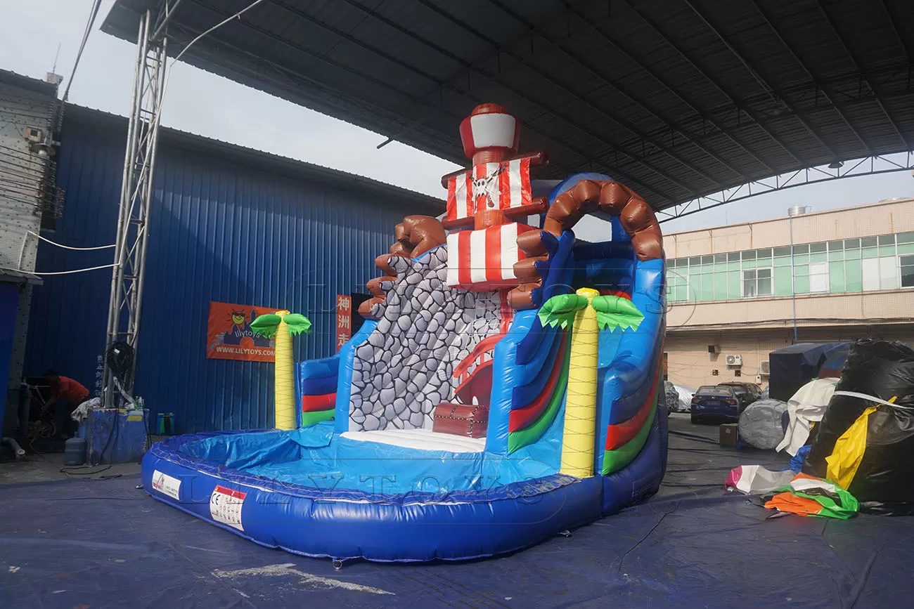 pirate inflatable water park with pool