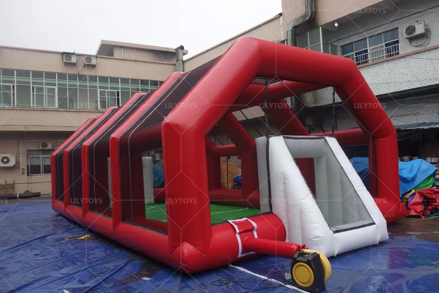 inflatbale soccer area with tent