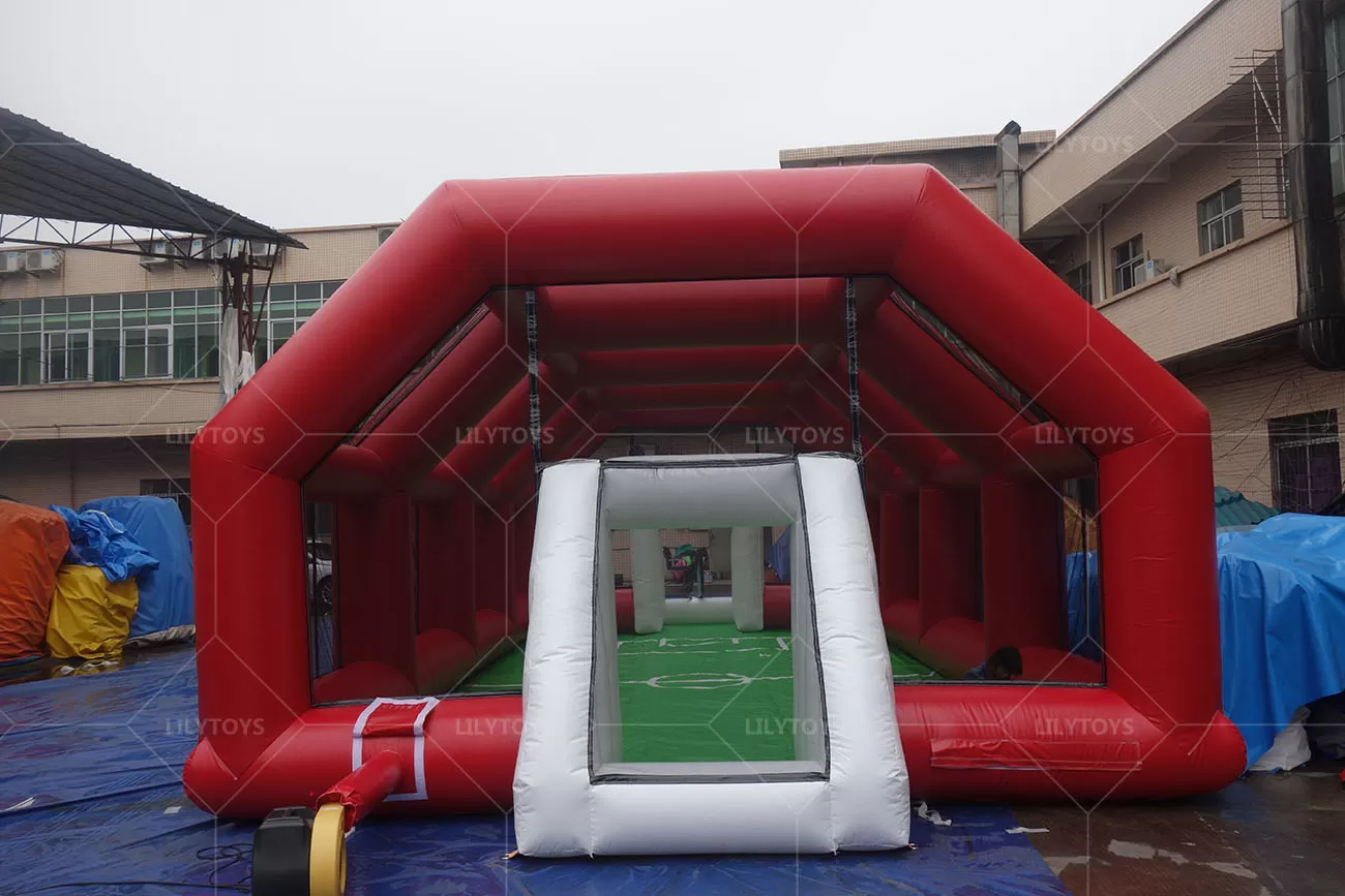 inflatable soccer area with tent