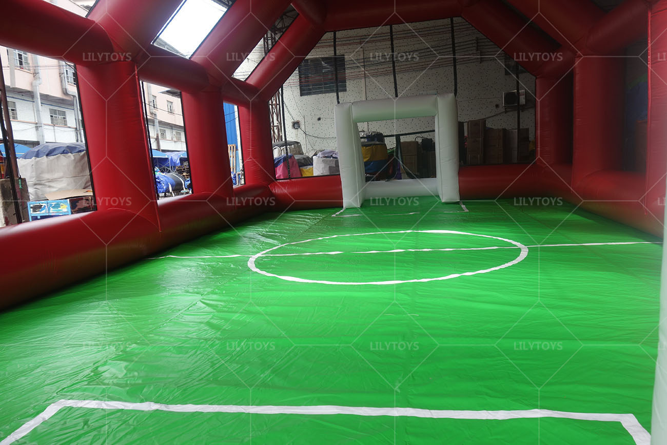 inflatbale soccer area with tent