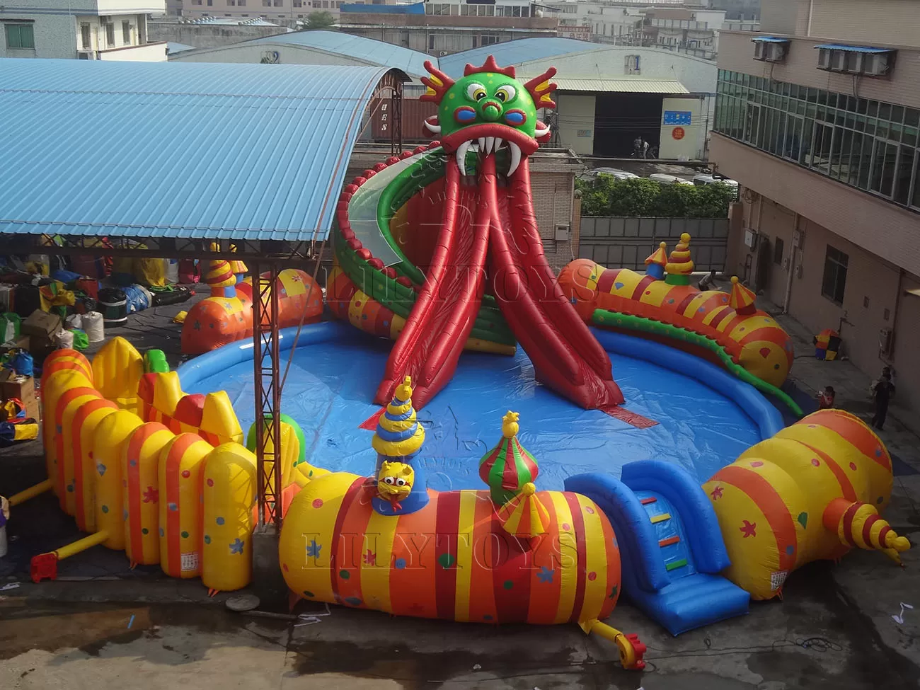 dragon inflatable water park for kids and adults