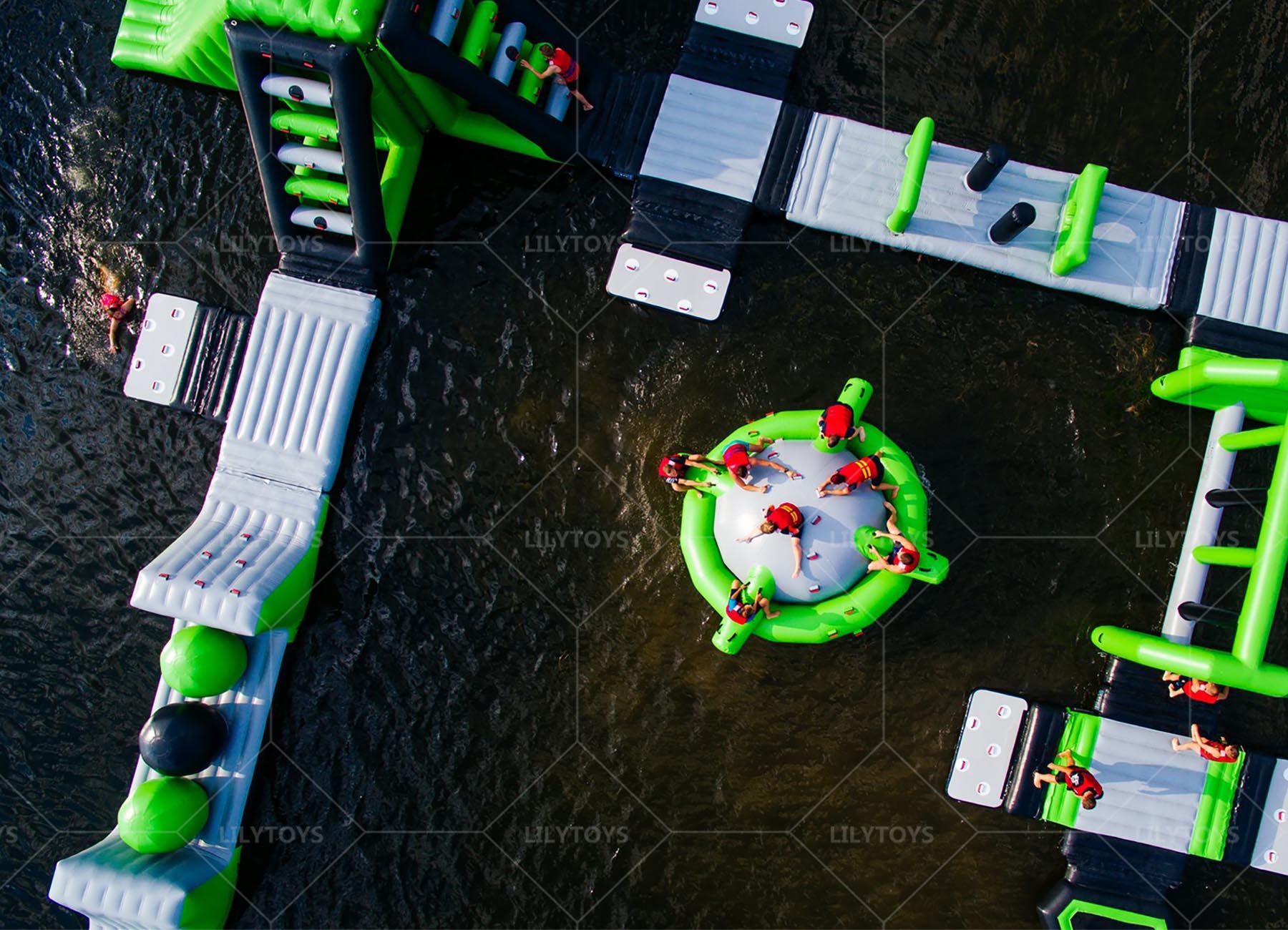 inflatable floating water park for lake