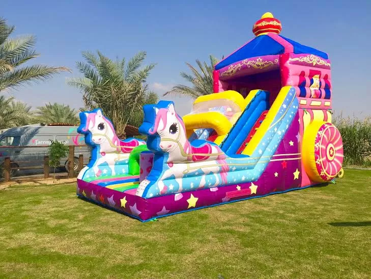 unicorn princess inflatable slide for girl inflatable bounce with slide