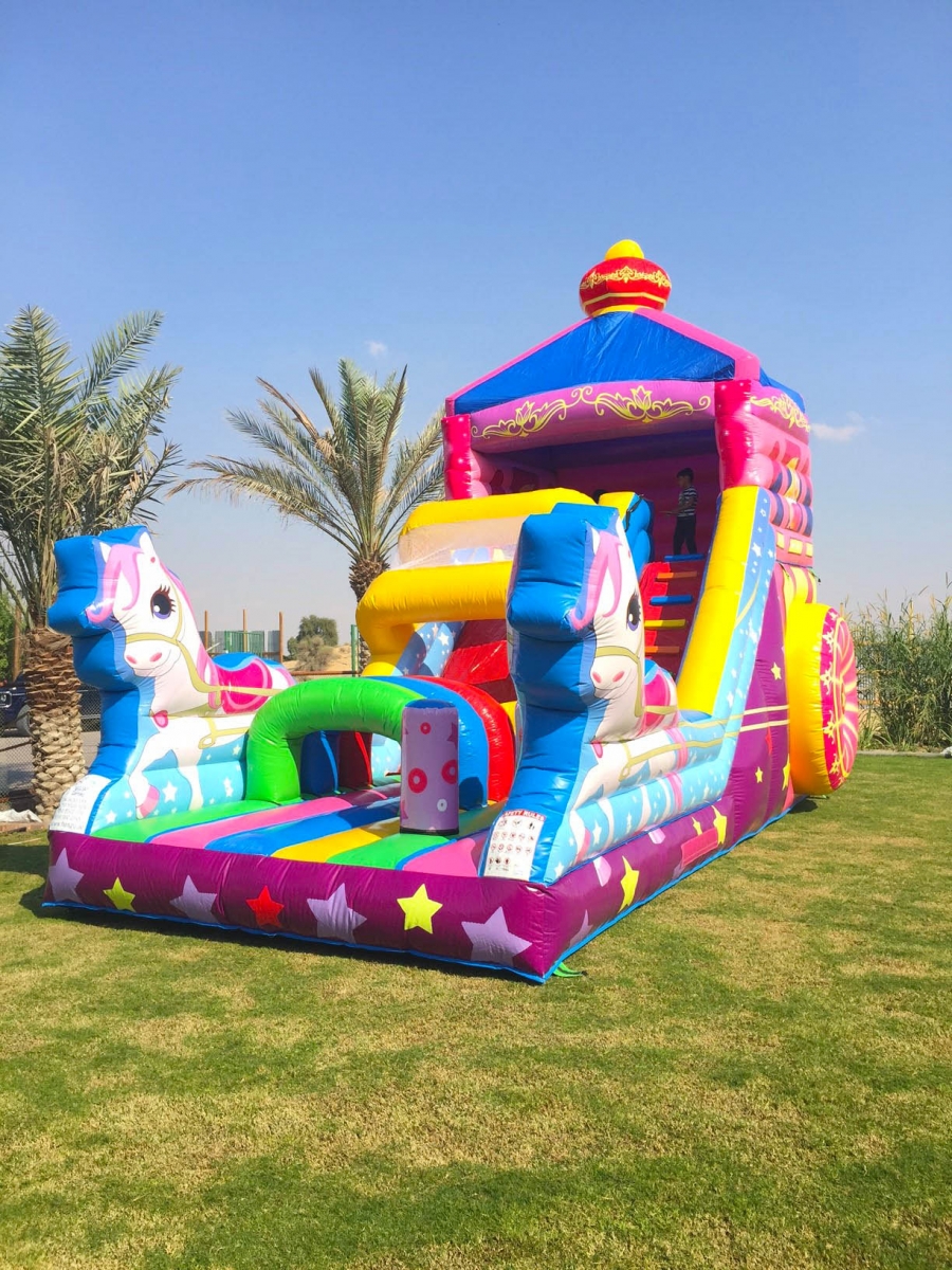 unicorn princess inflatable slide for girl inflatable bounce with slide