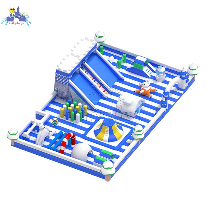 penguin ice inflatable playground for kids