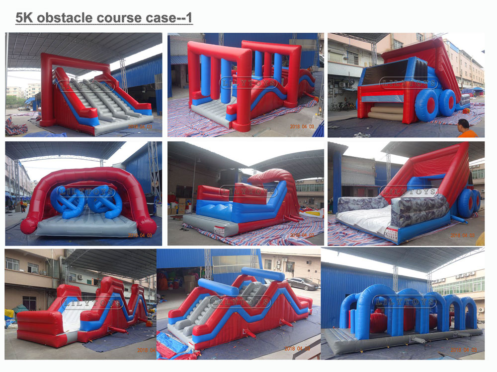 Long run big inflatable obstacle course