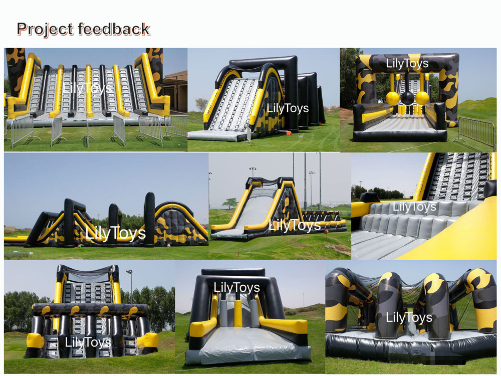 Long run big inflatable obstacle course