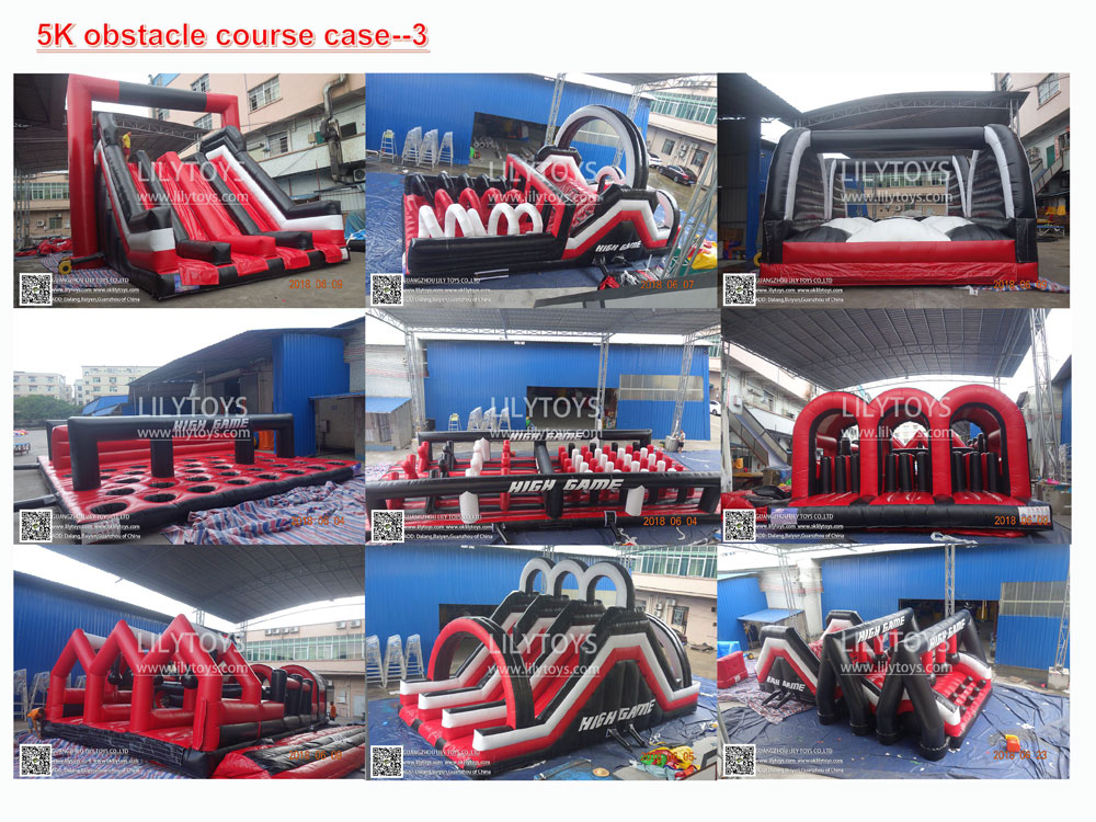 Long run big inflatable obstacle course