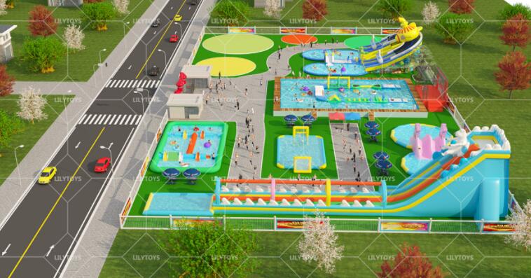 Planning inflatable water park like this, it brings more popularity