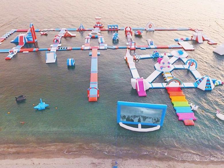 Floating water park