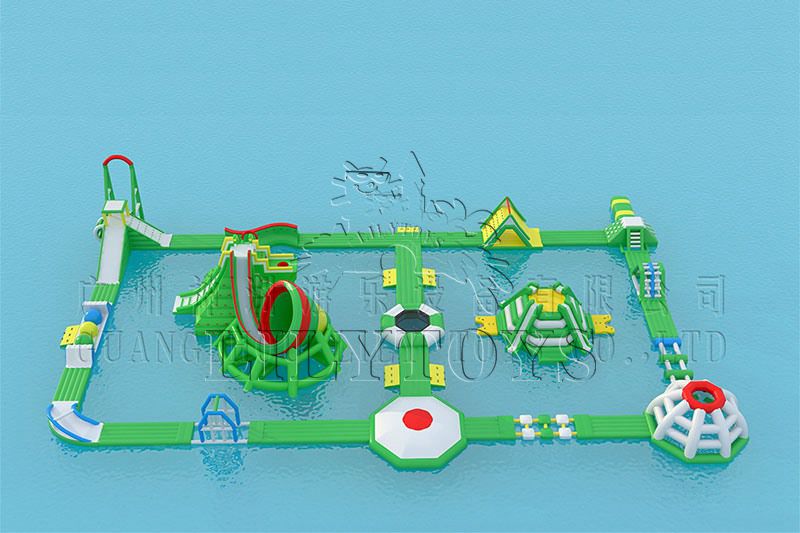Lilytoys aqua park inflatable horn big water slide for adult commercial floating sea water park passed TUV 2021 new design factory price
