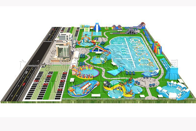 Lilytoys outdoor trampoline park, outdoor inflatable water park, adult water play equipment