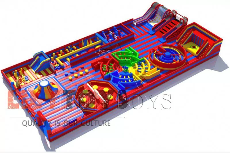 Lilytoys inflatable indoor playground theme park big jumping bouncer with sport game inflatable amusement park