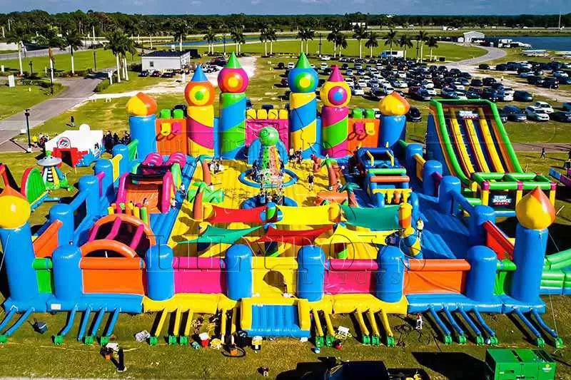 Indoor Inflatable playground theme park Jumping Park with Obstacle Course Games