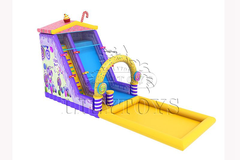 Lilytoys CE SGS inflatable water slide with pool for kids candy amusement park new design water park playground
