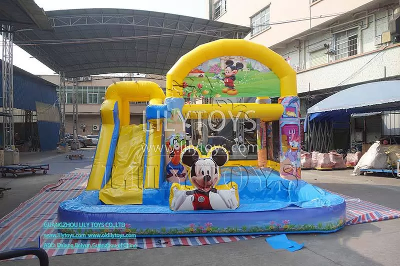 CE passed 0.55mm pvc jumping castle Inflatable Water Slide Games For Kids Slide With Pool