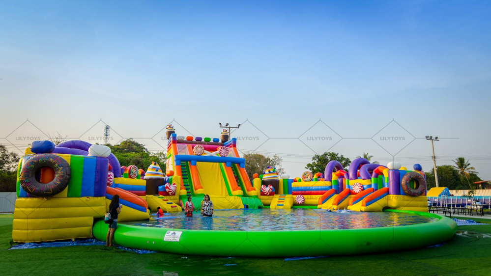 new candy inflatable ground water park