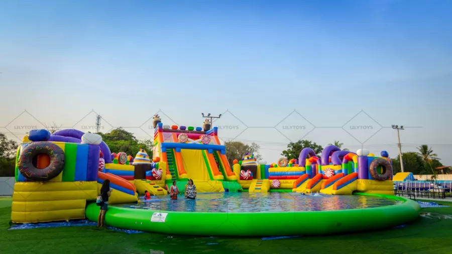 candy inflatable ground water park