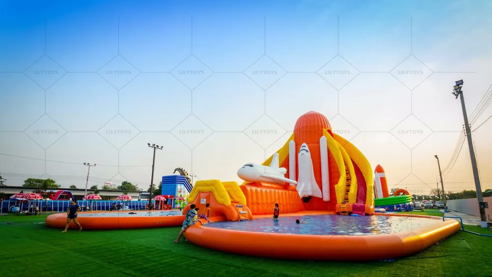 Plane station inflatable water park