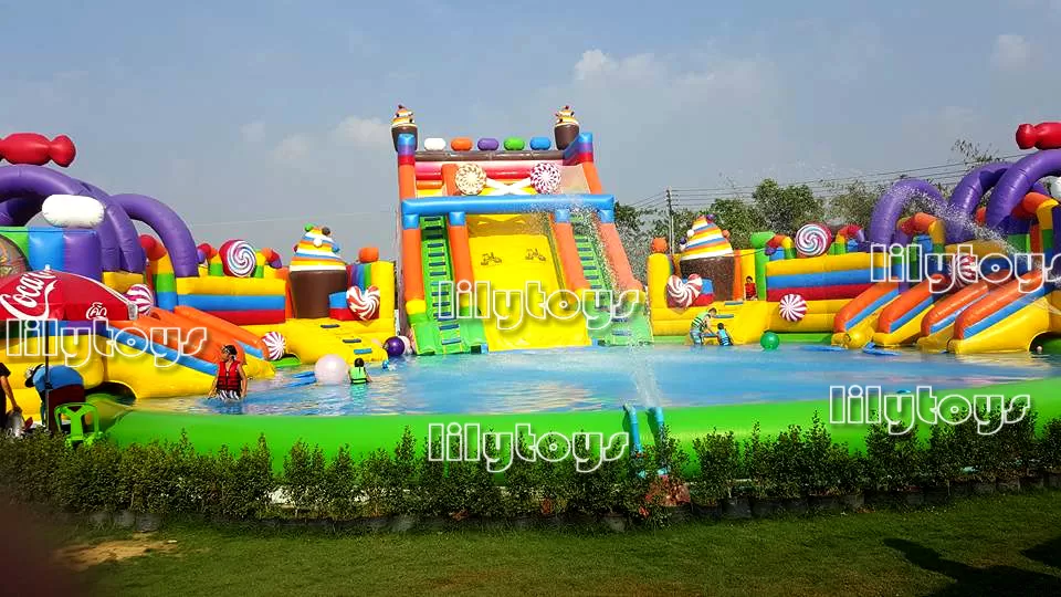 new candy inflatable ground water park