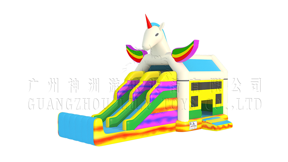 unicorn inflatable bounce slide combo