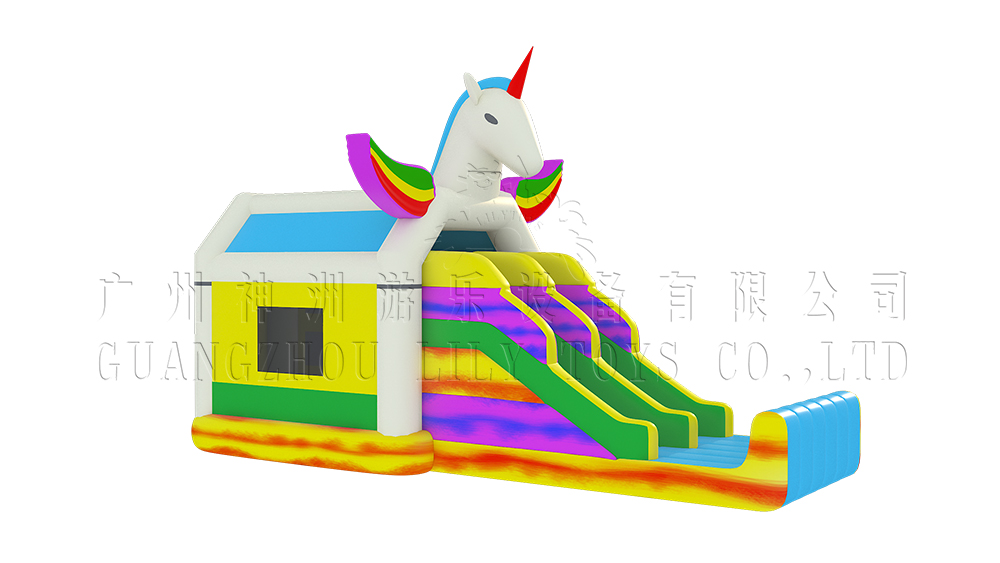 unicorn inflatable bounce slide combo