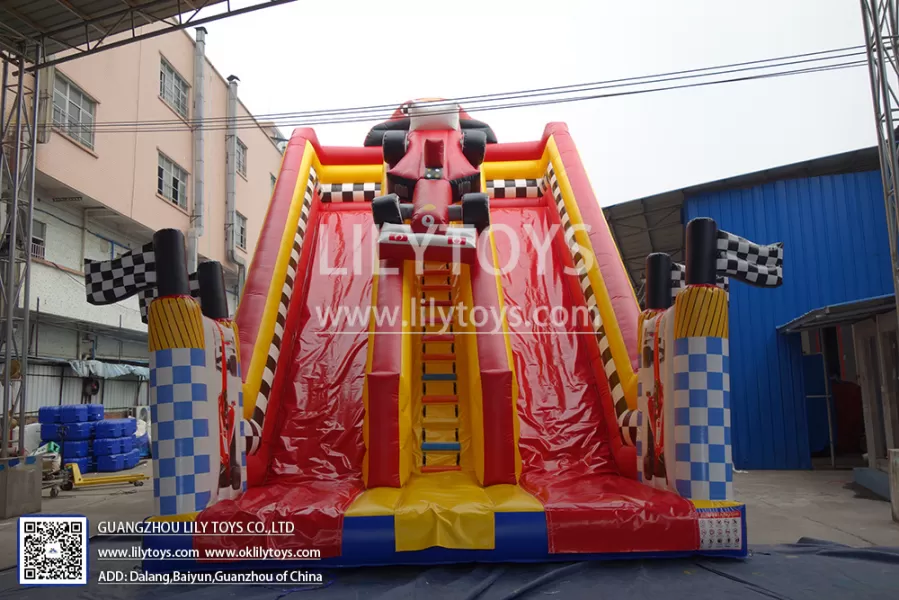 race car inflatable slide