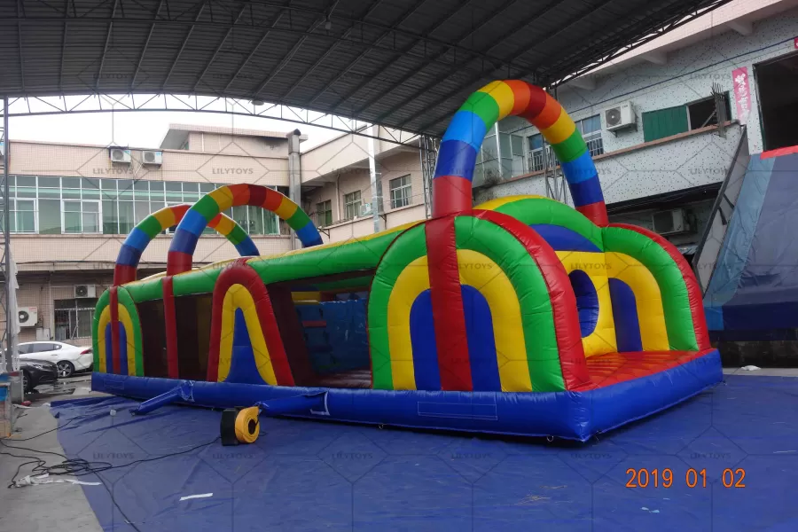 rainbow inflatable obstacle