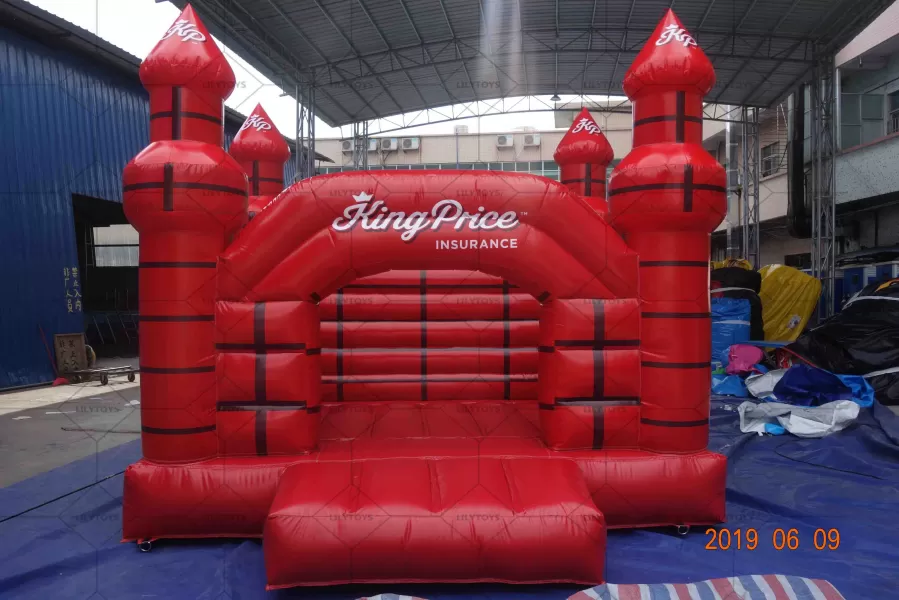 red inflatable castle bounce