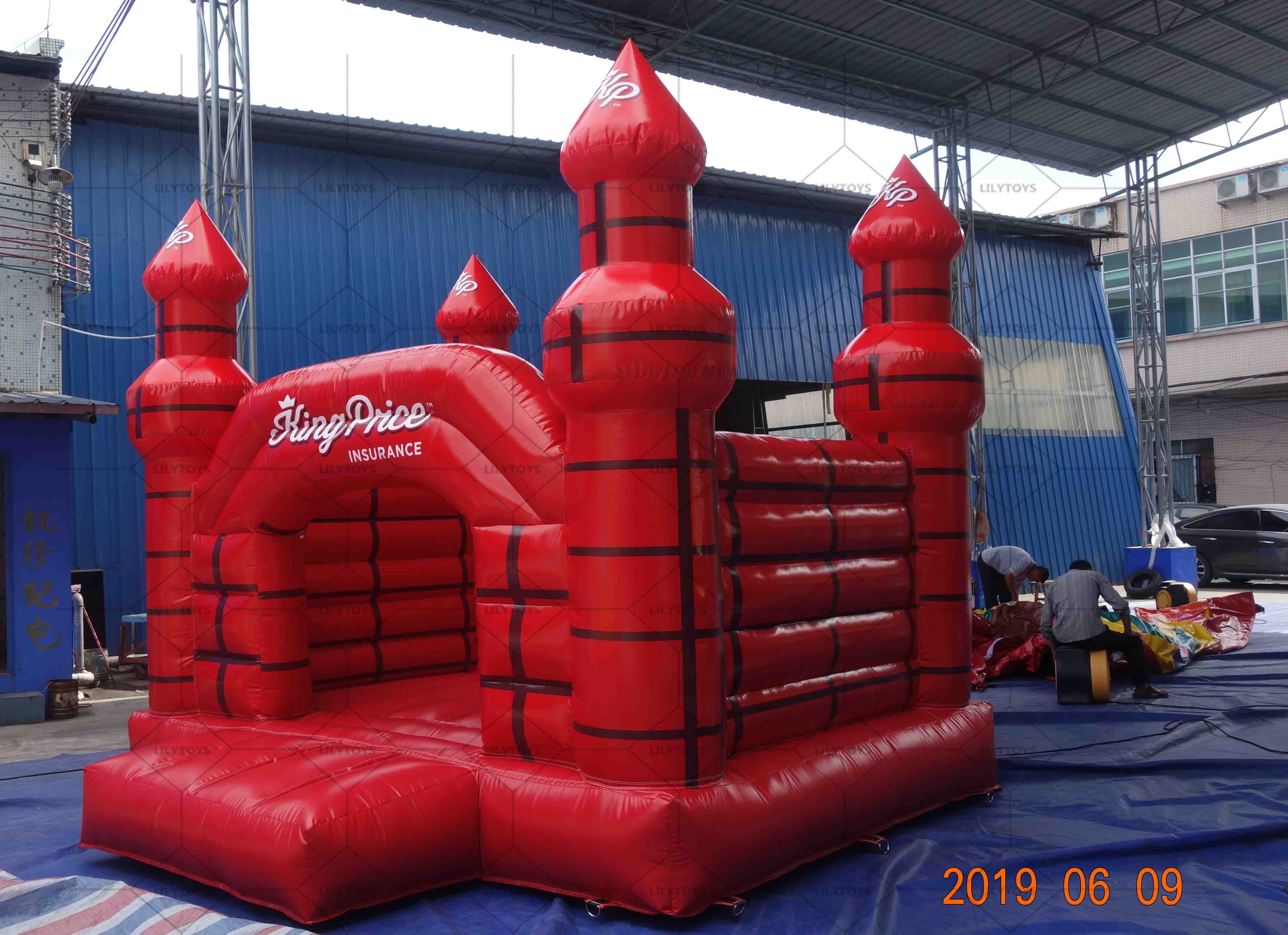 red inflatable castle bounce