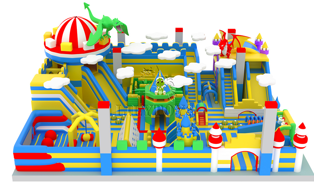 new inflatable dragon castle playground park