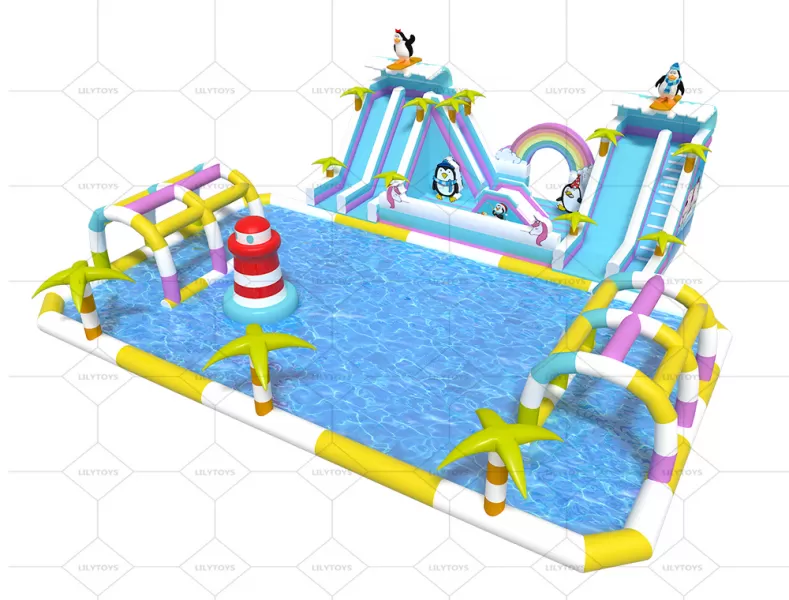 Penguins inflatable water park for kids