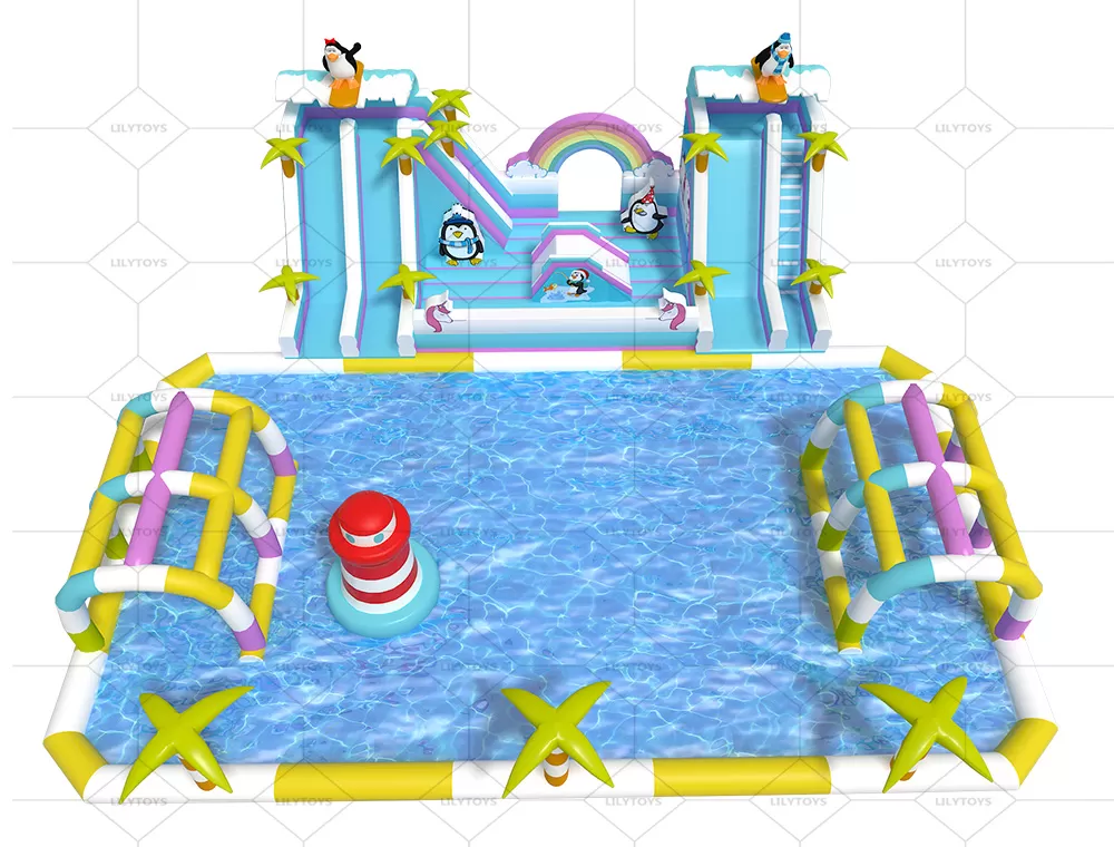 Penguins inflatable water park for kids