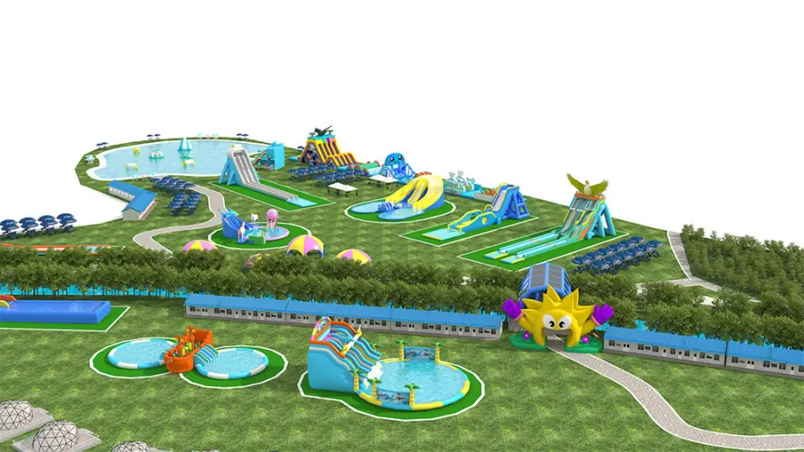 irregular inflatable water park design