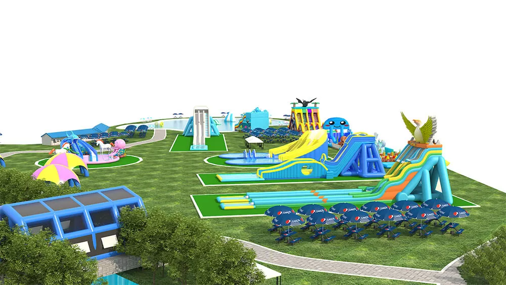 irregular inflatable water park design