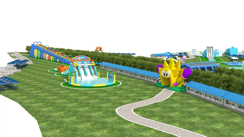 irregular inflatable water park design