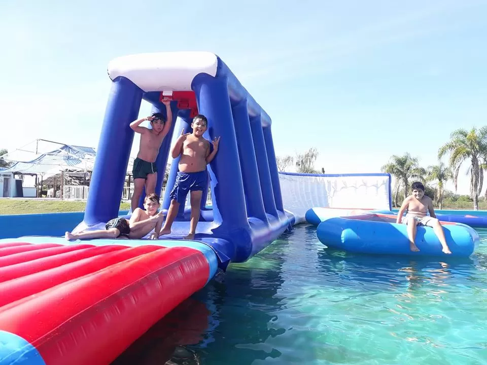 big slide with pool water park