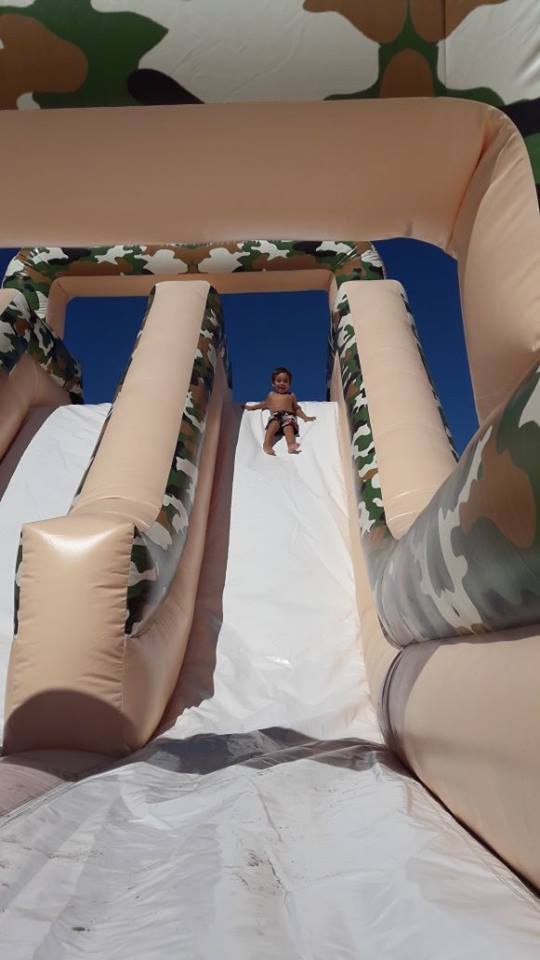 big slide with pool water park