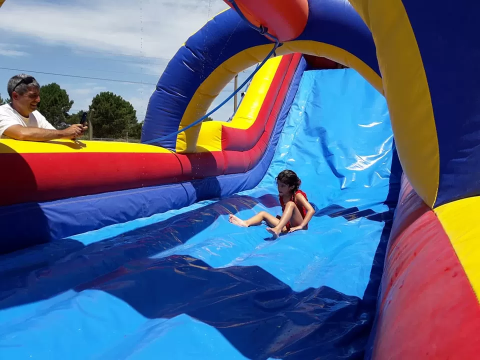 big slide with pool water park