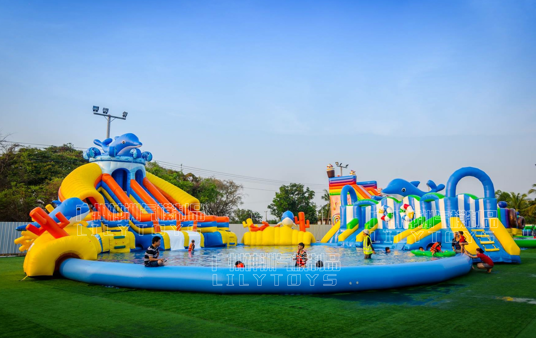 inflatable water park dophin