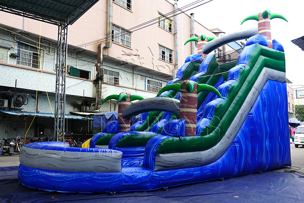 33ft giant inflatable water slide blue