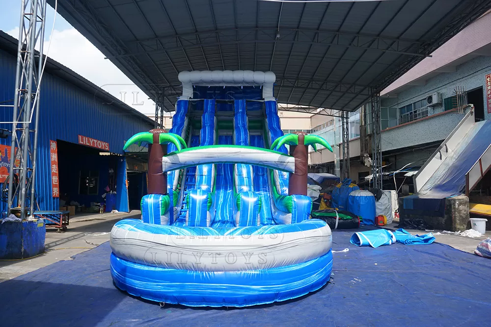 3 lanes giant inflatable water slide for sale