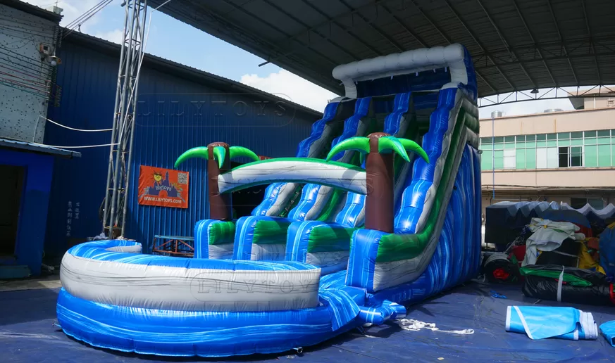 3 lanes giant inflatable water slide for sale