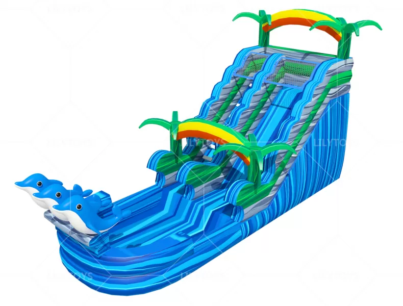 Dolphin Inflatable Slide With Pool