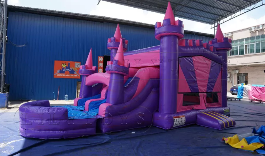 inflatable water slide with bounce combo