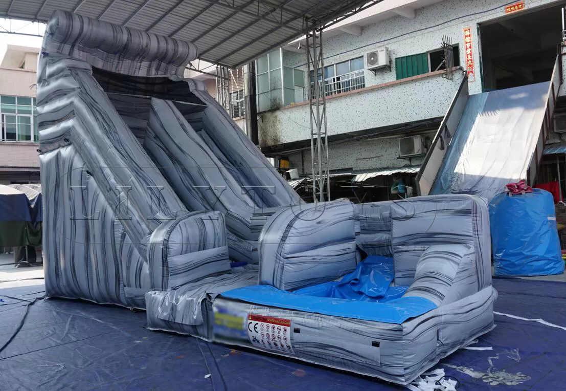 rock water slide with removable pool