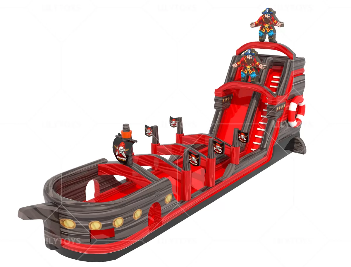 inflatable new pirate slide n slip bounce